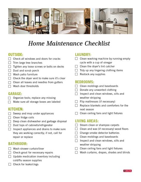 Home maintenance checklist - thingpoliz