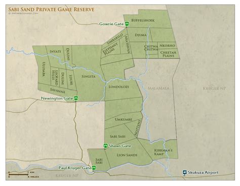 Sabi Sands Map – Detailed Map of Sabi Sand Private Game Reserve