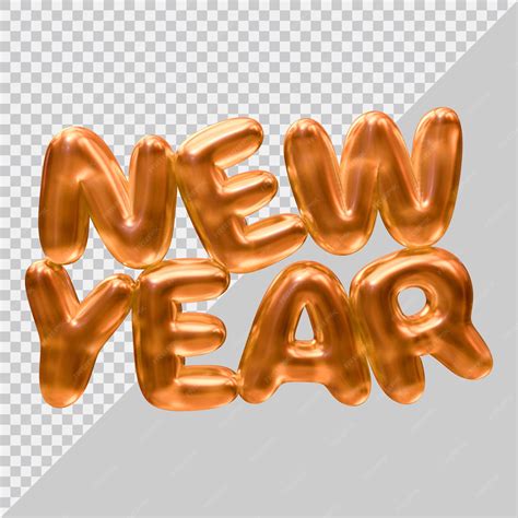 Premium PSD | New year text design with 3d modern style