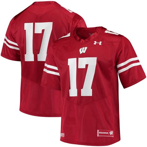 Under Armour #17 Wisconsin Badgers Red Replica Football Jersey