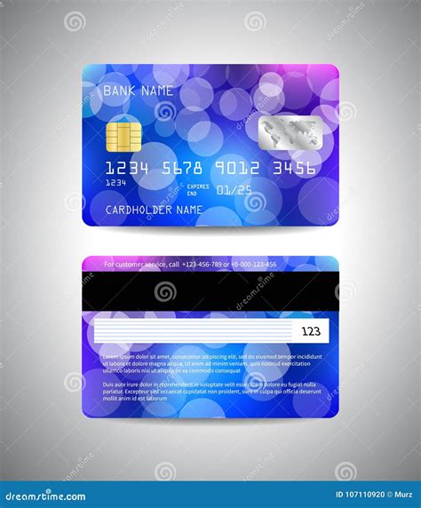 Credit Cards with Colorful Blue Abstract Design Stock Vector - Illustration of background ...