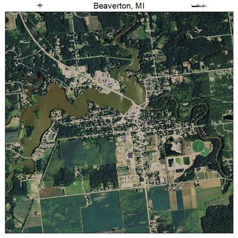 Aerial Photography Map of Beaverton, MI Michigan