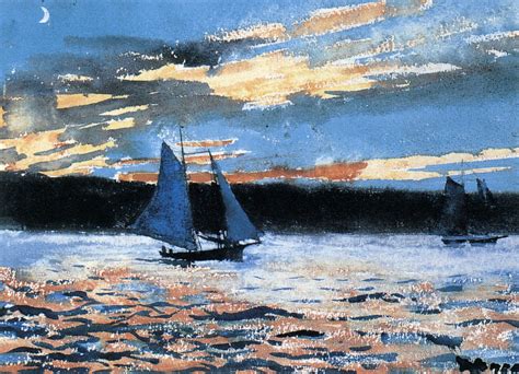 "Gloucester Sunset," Winslow Homer, 1880, watercolor on paper, 9.5 × 13.5", private collection ...