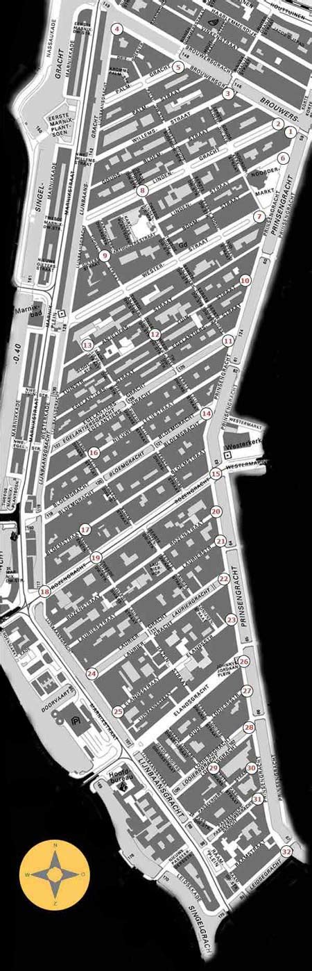 plattegrond, kaart van de Jordaan, Amsterdam