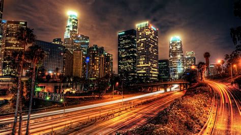 Late Night Highway Through Los Angeles Hdr wallpaper | travel and world | Wallpaper Better