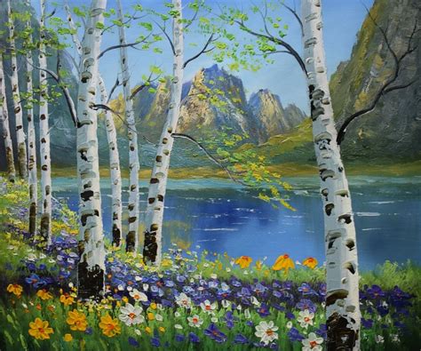 Hand Painted Oil Painting on Canvas Modern Abstract Tree Forest ...