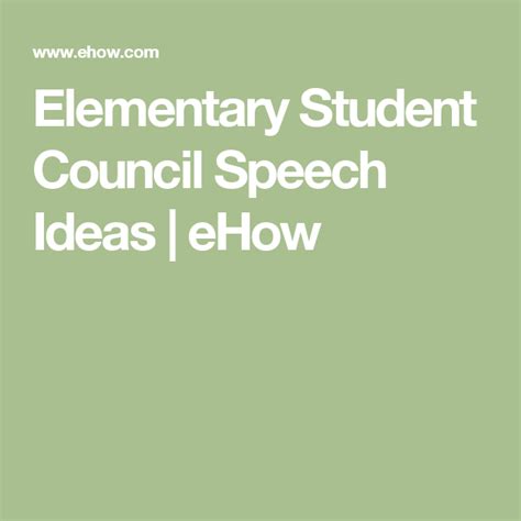 Elementary Student Council Speech Ideas | Student council, Student ...