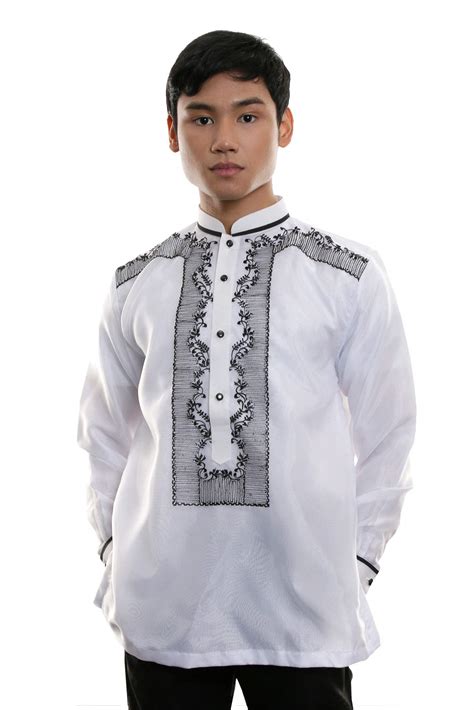 Buy Organza Barong Tagalog with Lining White 001 - Traditional Filipino ...