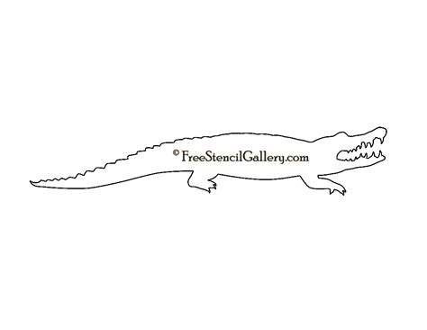 Alligator Silhouette Stencil 01 | Free Stencil Gallery