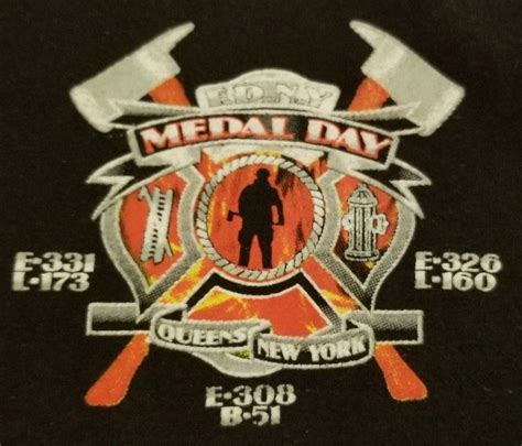 FDNY NYC Fire Department New York City T-shirt Sz L Queens | #1945702889