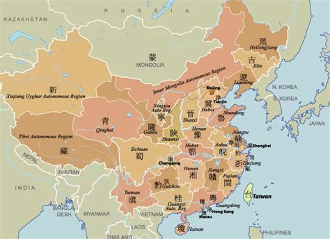 China Provinces Map (including Blank China Provinces Map) - China Mike