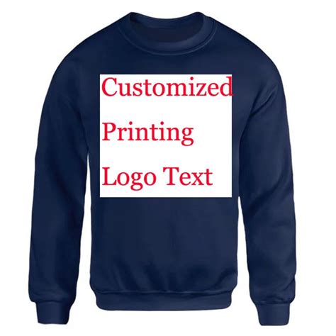 Custom logo Sweatshirt Women Men Embroidery Print Customized Made Pullover Jumper Company ...