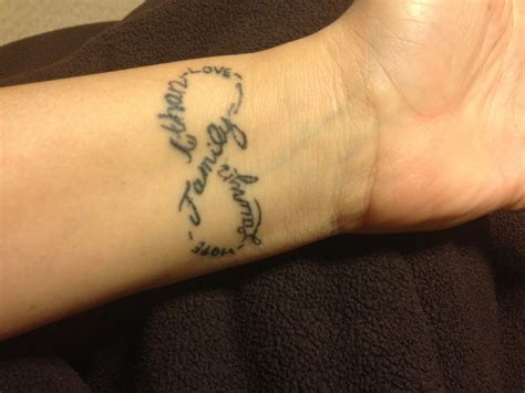 Pin by Lilly Demelo on Family is Infinity...... | Name tattoos on wrist ...