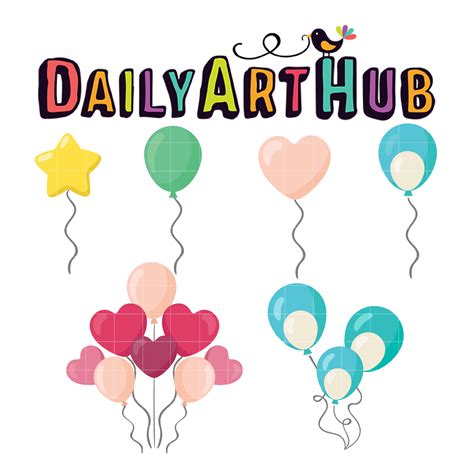 Birthday Balloons Clip Art Set – Daily Art Hub – Free Clip Art Everyday