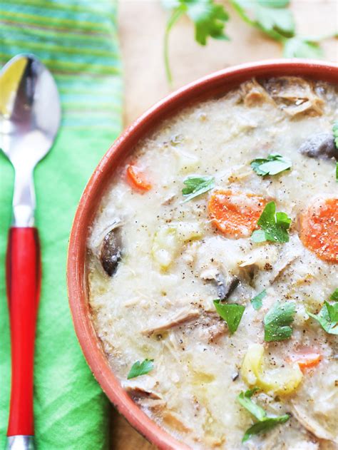 Slow Cooker Turkey Soup With Rice Can Use Leftovers! - Pip and Ebby