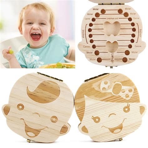 Aliexpress.com : Buy English Wooden Tooth Box Baby Boy & Girl Milk Teeth Save Organizer Kids ...