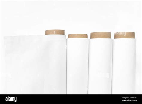 White cotton Fabric Rolls Mockup Stock Photo - Alamy