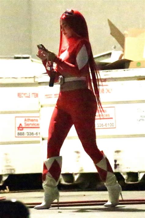 kylie jenner dresses as a 'power ranger' for halloween in beverly hills, california-301020_9