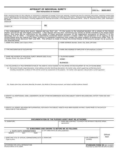 Standard Form 28 ≡ Fill Out Printable PDF Forms Online