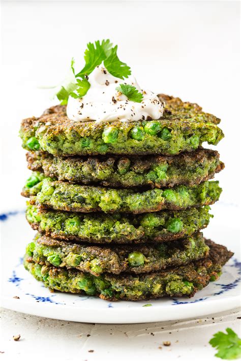 Kale and green pea fritters - Lazy Cat Kitchen