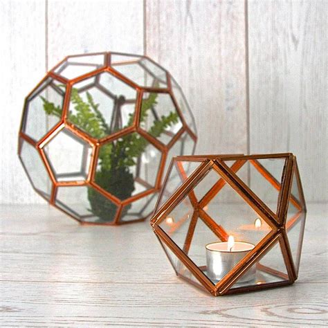 Geometric Glass Tealight Holder | Tea lights, Glass tea light holders ...