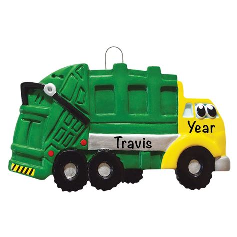 Garbage Truck Ornament, Personalized Trash Truck Christmas Ornament for ...