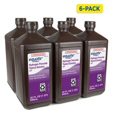 Equate 3% Hydrogen Peroxide Liquid Antiseptic, 6 PACK, (6 x 32 fl oz) - Walmart.com