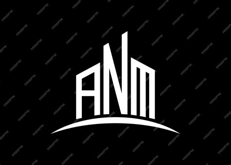 Premium Vector | Letter anm building vector monogram logo design template building shape anm logo