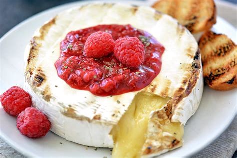 Grilled Brie Cheese with Raspberries - Foodie and Wine