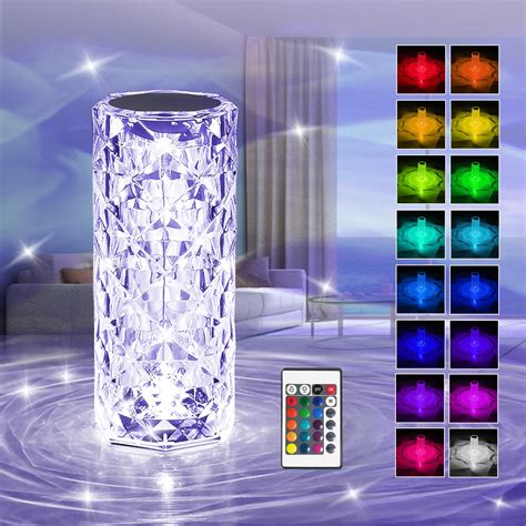 Buy Xubialo Table Lamp,6 Way dimmable Table lamp with 16 RGB Color,Remote Control,Rechargeable ...