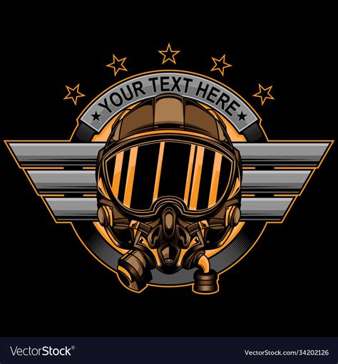 Fighter pilot logo Royalty Free Vector Image - VectorStock