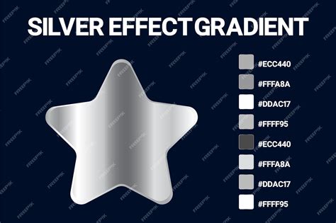 Premium Vector | Metallic texture silver gradient color codes