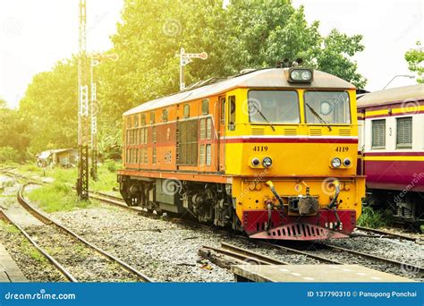 Diesel Electric Locomotive at Station Thailand. Editorial Image - Image of steel, motion: 137790310