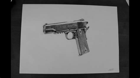 Sketch Realistic Gun Drawing - canvas-ly