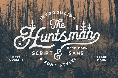 The Huntsman Script & Sans Typeface ~ Script Fonts ~ Creative Market