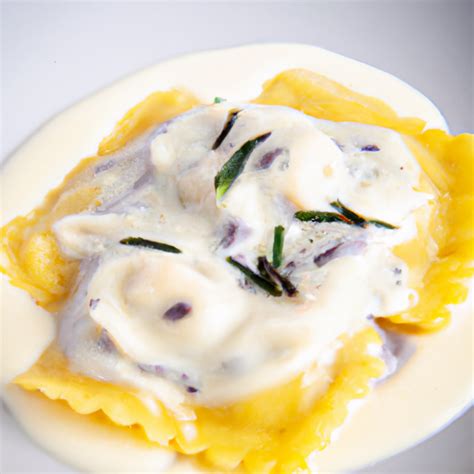 Shrimp Ravioli with Foam Sauce Recipe | cookAIfood