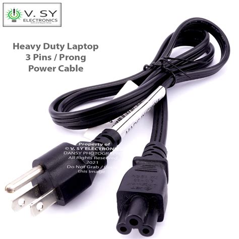 Heavy Duty 1M Standard 3 Pins Laptop Power Supply Adapter Cable Adaptor ...