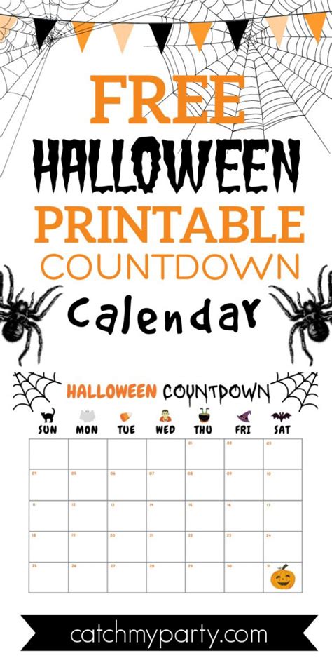 Download this Free Halloween Printable Countdown Calendar Now! | Catch My Party