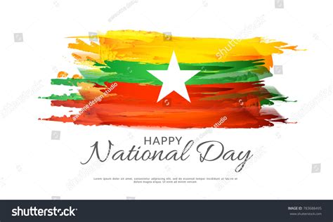 Illustration Myanmar National Day Background Stock Vector (Royalty Free ...