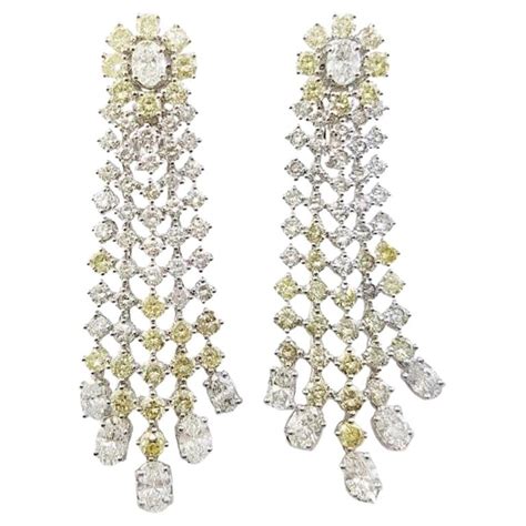 Antique Style Chandelier Diamond Earrings For Sale at 1stDibs