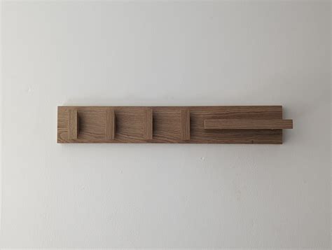 Solid Oak Coat Hooks With Shelf & Key Rack