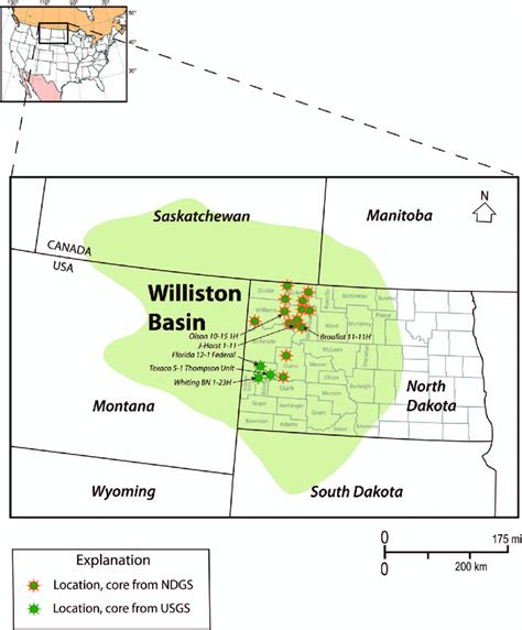 -Map showing the study area in the Williston Basin in North Dakota and... | Download Scientific ...