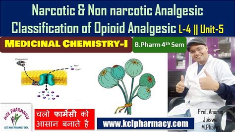 Narcotic & Non Narcotic Analgesic | Classification | L-4 Chapter-2 Unit-5 Medicinal Chemistry -I ...