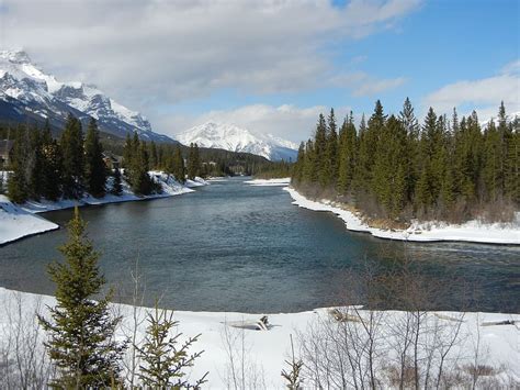 HD wallpaper: bow river, canmore, alberta, outdoor, nature, canada, cold temperature | Wallpaper ...