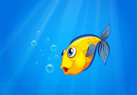 A yellow fish swimming under the sea 520993 Vector Art at Vecteezy