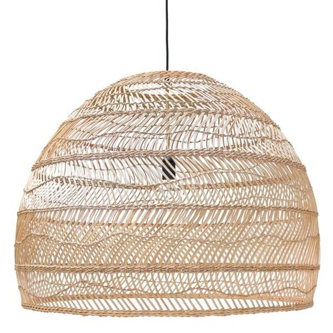 EXTRA LARGE RATTAN SHADE | Wicker pendant light, Rattan shades, Hanging lamp