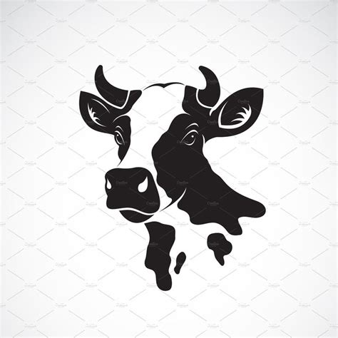 Vector of cow head design. Animal. | Cow illustration, Cow art, Animal illustration