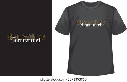 Immanuel God Us Bible Verse Tshirt Stock Vector (Royalty Free) 2271393913 | Shutterstock