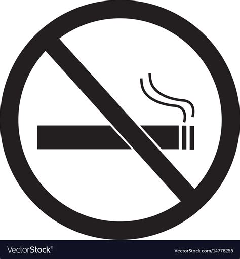 No smoking sign on white background no smoking Vector Image