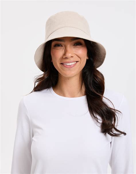 Vacation Cotton Linen Bucket Hat UPF50+ | Solbari Women's Bucket Hat ...